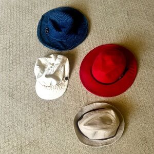 Women's Hats - Red, Blue, White, Tan